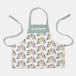 Rainbow-Jungle-Tiermuster in Erdfarben Schürze