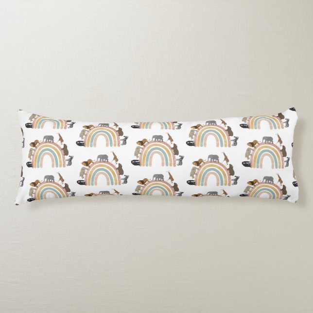 Rainbow-Jungle-Tiermuster in Erdfarben Seitenschläferkissen (Vorderseite)