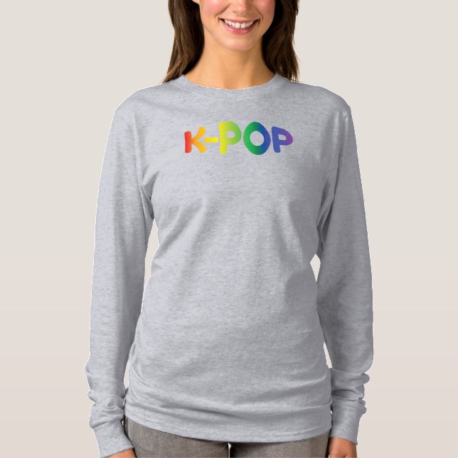 Rainbow K-Pop Ver 2 Langarm T-Shirt (Vorderseite)