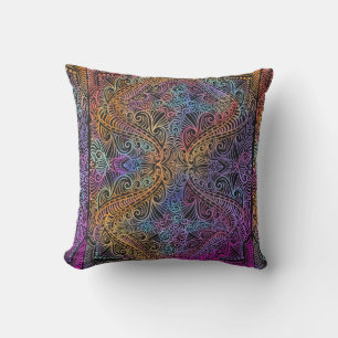 Rainbow Kaleidoscope Mandala Kissen