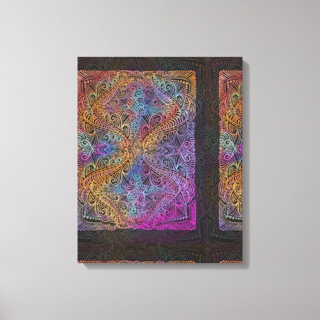 Rainbow Kaleidoscope Mandala Leinwanddruck (Vorderseite)