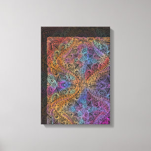 Rainbow Kaleidoscope Mandala Leinwanddruck