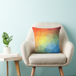 Rainbow Kaleidoscope Throw Kissen