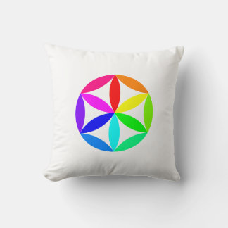 Rainbow Kaleidoscope Throw Pillow Kissen