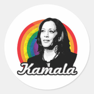 Rainbow Kamala Runder Aufkleber