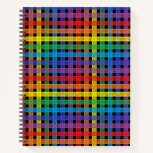 Rainbow Kariert Black Notizbuch