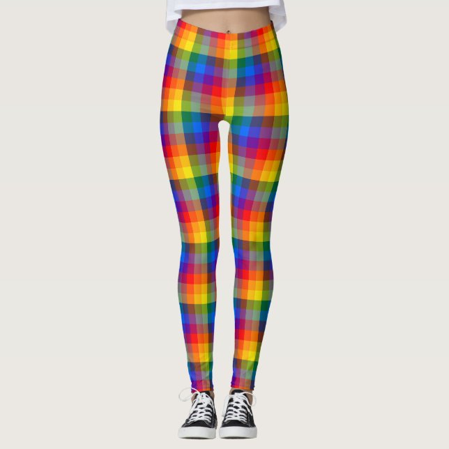 Rainbow Kariert Leggings (Vorderseite)