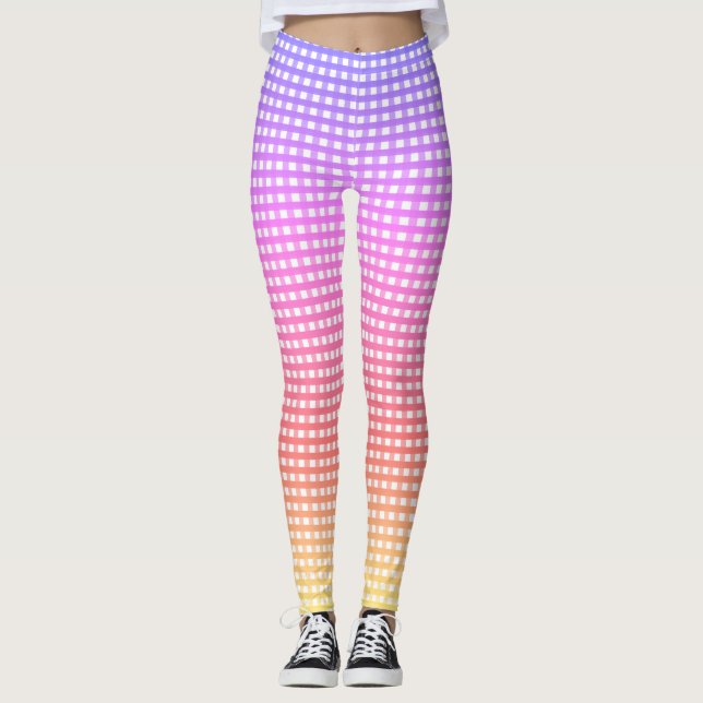 Rainbow Kariert Leggings (Vorderseite)