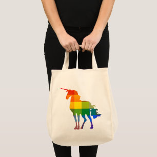 Rainbow Kariert Unicorn LGBTQ Prix Tragetasche