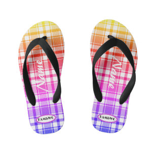 Rainbow Karierte HAMbWG Flip Flops