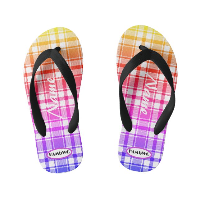 Rainbow Karierte HAMbWG Flip Flops (Fußbett)