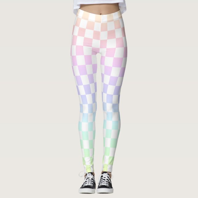 Rainbow-Karo Leggings (Vorderseite)