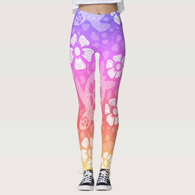 Rainbow Kauai Turtles Leggings (Vorderseite)