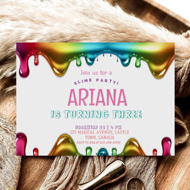 Rainbow Kids 3rd Slide Birthday Party Einladung (Von Creator hochgeladen)