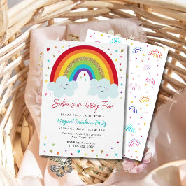 Rainbow Kids Birthday Party Invitation Magical Einladung