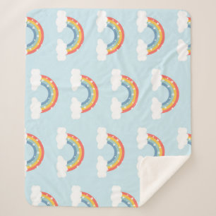 Rainbow Kids Pattern Sherpadecke