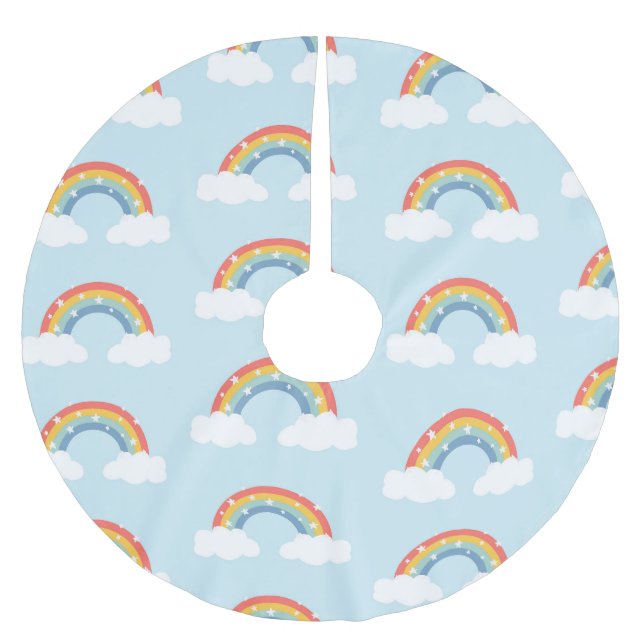 Rainbow Kids Weihnachts-Strumpf Polyester Weihnachtsbaumdecke (Vorderseite)