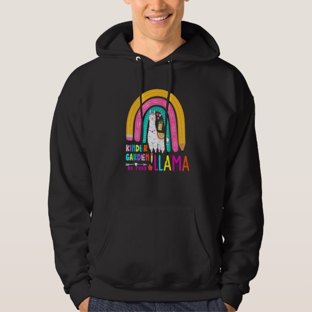Rainbow Kindergarten No Prob Llama 100th Day of Sc Hoodie (Vorderseite)