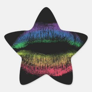 Rainbow Kiss Stern-Aufkleber