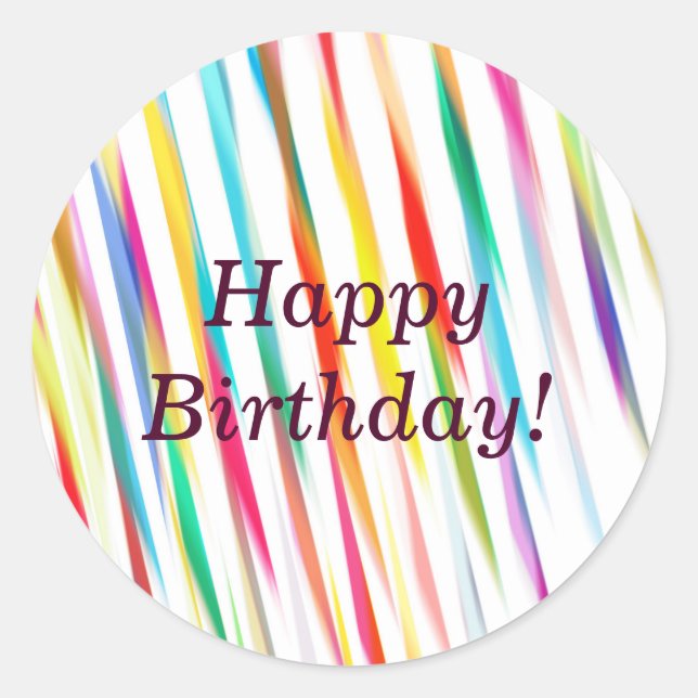 Rainbow Kisses - Happy Birthday Sticker (Vorderseite)