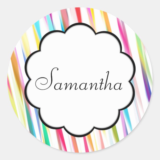 Rainbow Kisses - Name Sticker (Vorderseite)