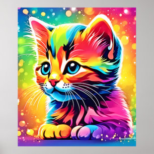Rainbow Kitten Dream Poster