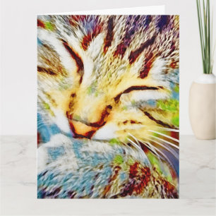 Rainbow Kitten Niedlich Cat Modern Art Karte