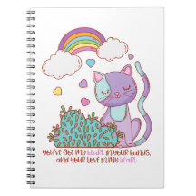 Rainbow Kitten Notizbuch + Zitat