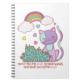Rainbow Kitten Notizbuch + Zitat Notizblock