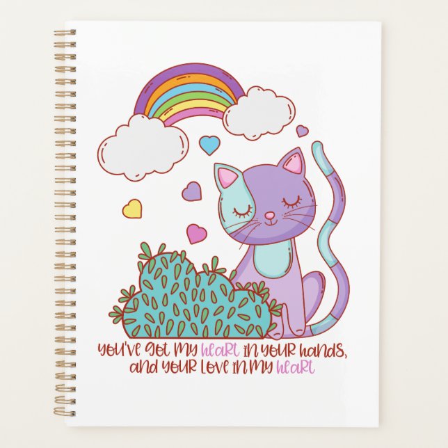 Rainbow Kitten Surprise Heart Lyric Quote Planner Planer (Vorderseite)