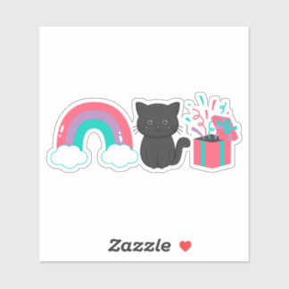 Rainbow Kitten Surprise Icon Sticker | Pink Purple