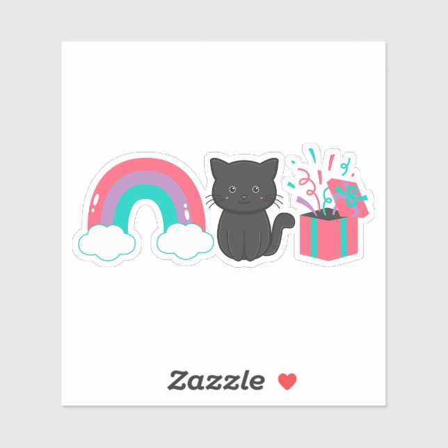 Rainbow Kitten Surprise Icon Sticker | Pink Purple (Blatt)