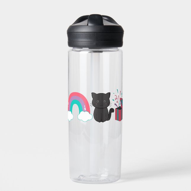 Rainbow Kitten Surprise Icon Water Bottle Trinkflasche (Vorderseite)