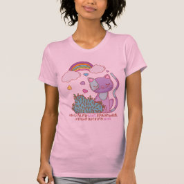 Rainbow Kitten with Heart Lyrics on Women's Tee