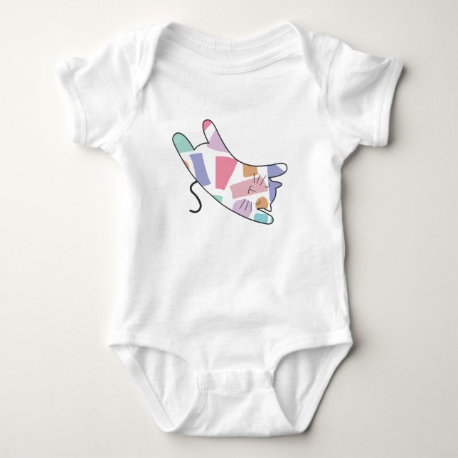 Rainbow Kitty Baby Strampler (Vorderseite)