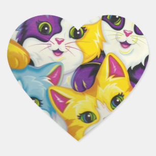 Rainbow Kitty Cat Custom Sticker Girls Herz