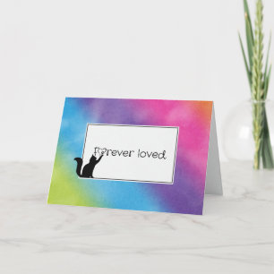 Rainbow Kitty Pet Loss Beileid Karte