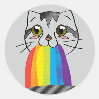 Rainbow Kitty Vomit Stickers