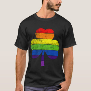Rainbow Kleeblatt T - Shirt Vintag Style St Patric