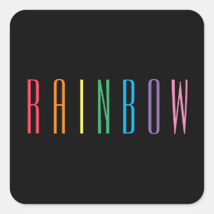RAINBOW Kleine Aufkleber auf dem Platz / Schwarz