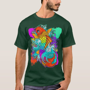 Rainbow Koi Fish Painting Colorful Japanisch T-Shirt