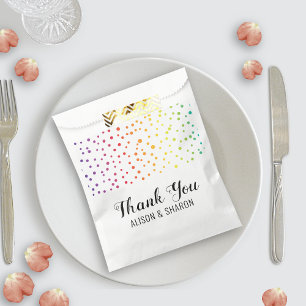 Rainbow Konfetti, Bäume Danke Lesben Hochzeit Geschenktütchen