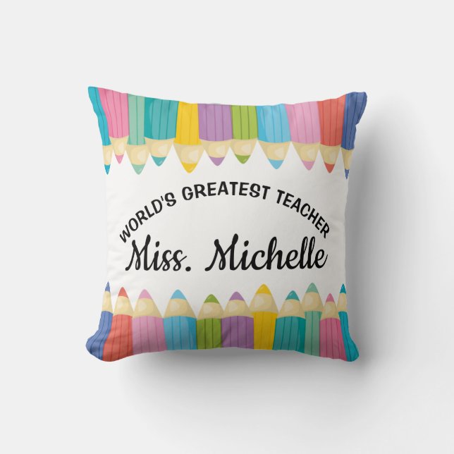 Rainbow-Krabben, Weltbester Lehrerkissen Kissen (Vorderseite)