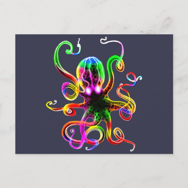Rainbow Kraken Glow Postkarte (Vorderseite)