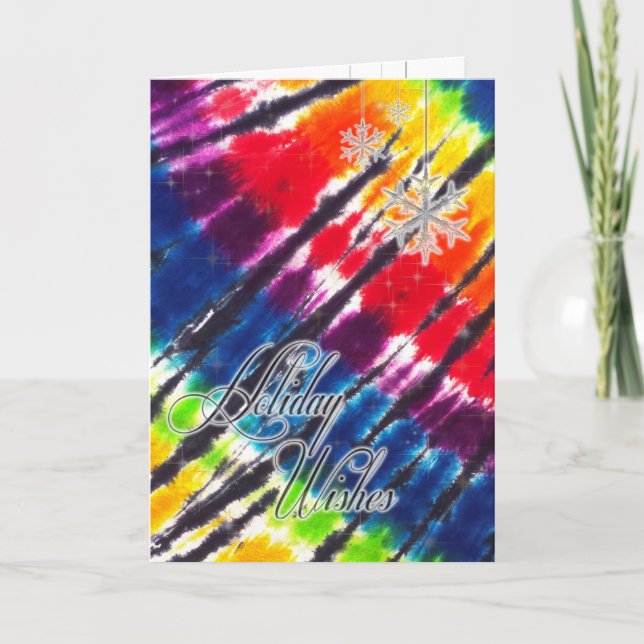 Rainbow Krawatte Dye Holiday Card Feiertagskarte (Vorderseite)