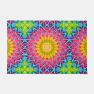 Rainbow-Krawatte-Dye Mandala mit dynamischer Symme Fußmatte