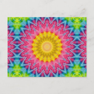 Rainbow-Krawatte-Dye Mandala mit dynamischer Symme Postkarte