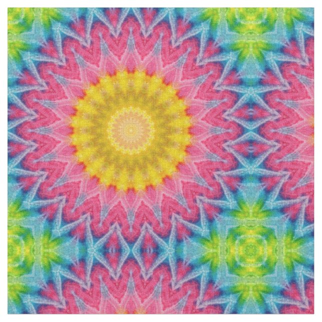 Rainbow-Krawatte-Dye Mandala mit dynamischer Symme Stoff (Nahaufnahme)