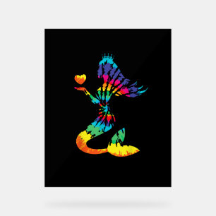 Rainbow Krawatte-Dye Mermaid Shirt in 60er 70er Re Acrylschild