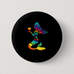 Rainbow Krawatte-Dye Mermaid Shirt in 60er 70er Re Button